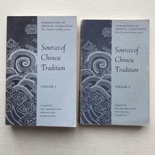 Vintage 1964 Sources Of Chinese Tradition De Bary Chan Columbia PB 2 Vol Set USA