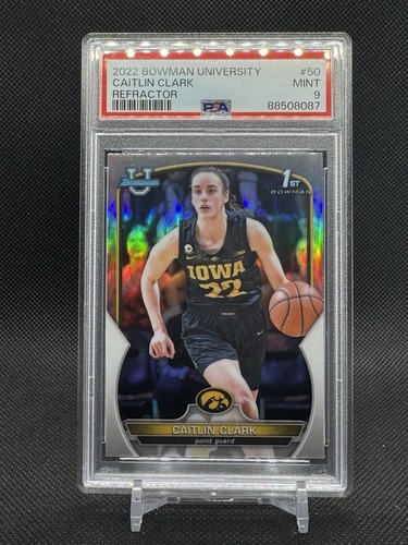 2022 Bowman University Caitlin Clark 1st Bowman Refractor PSA 9 Fever Iowa