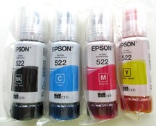Genuine Epson 522 Ink Bottles 4 Pack for ET-2720 ET-2800 ET-2803 ExpDay 01/2028