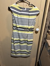 Calvin Klein yellow Gray Belted Ladie Cap Sleeve Dress - Size 4