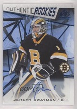 2021-22 Upper Deck SP Game Used Authentic Rookies Blue Jeremy Swayman Auto 10ft
