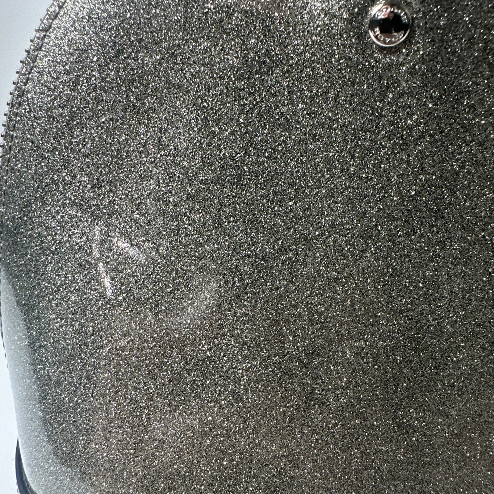 Borsa Coach Sierra Mini Glitter Argento Pelle Nera Manico Borsa a tracolla