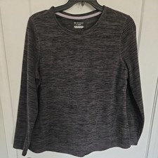 TEK GEAR Women's Dark Grey Solid Crew Neck Long Sleeve Pullover Sweatshirt XL