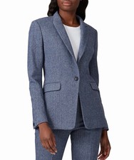 Rag  Bone Hazel Herringbone Blazer Jacket Women  s Size 14 598 Business Blue