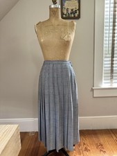 Multicolor Plaid Midi Pleated Skirt Size 8 Made In USA