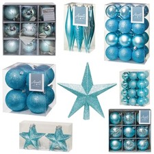Christmas Shatterproof Tree Decorations Gla on Blue - Choose Design