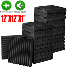 12 96 PACK 12"X12"X1" Acoustic Foam Panel Wedge Studio Soundproofing Wall Tiles