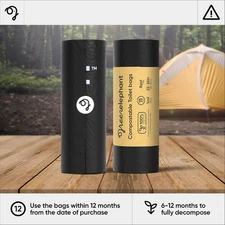 Portable Waste Bags – Camping Potty Liners, Biodegradable Sanitary Bags for 5...