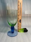 Pfaltzgraff Summer Breeze Blue  and Green Etched Glass Iced Tea Goblets