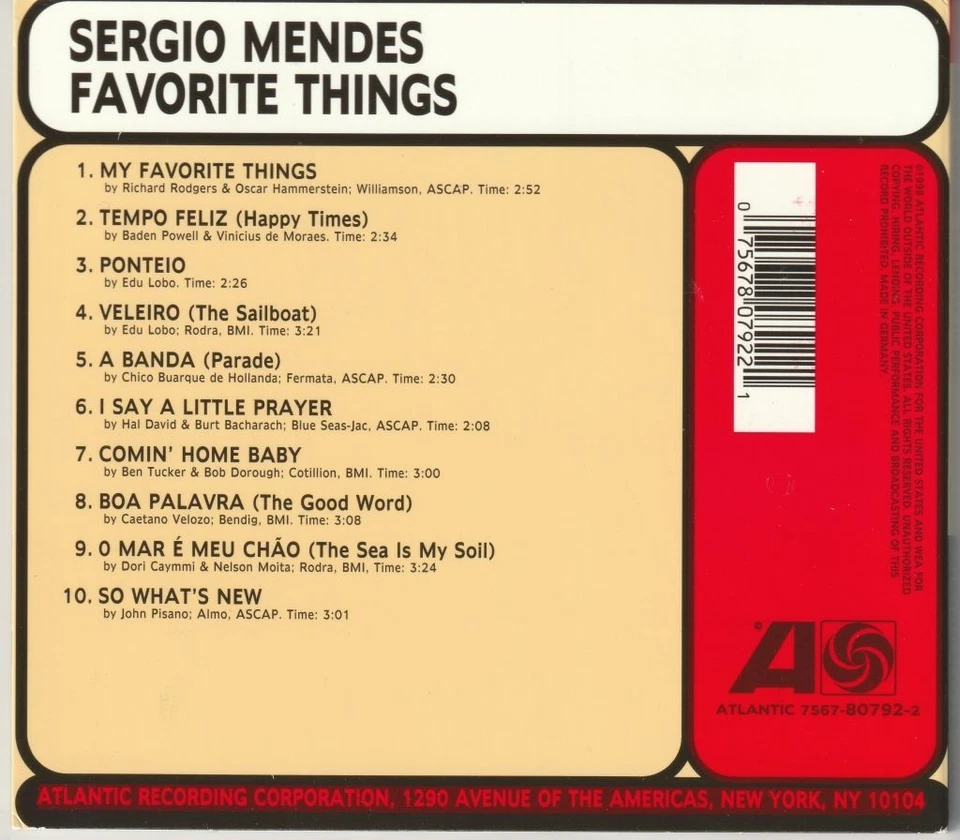 Sergio Mendes Favorite Things My Atlantic Brasil 66 Nesuhi Ertegun Ponteio Banda - Bild 2 von 2