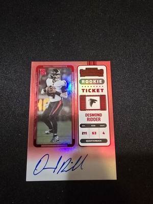 2022 Desmond Ridder RC On Card Auto #114 Rare Red Fiol  FOTL OCA