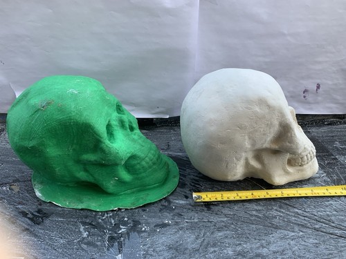 LATEX RUBBER MOLD + Fiberglass Casing Large Skull YKM-L5100 H:8”xW:6”xD:9” - Picture 9 of 10