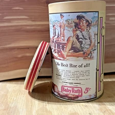 Vintage Bristol Ware Baby Ruth Candy Bar Tin-Made in Taiwan