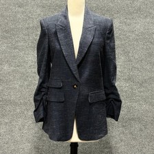 Veronica Beard Blazer Womens 8 Blue Martel Dickey Jacket Tweed Tailored Career