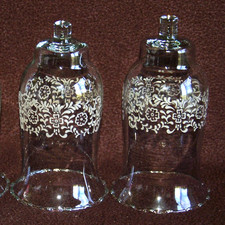 Homco PAIR ~ PARKLANE Peg Votive Candle Holders ~ Daisy - Scroll - Etched