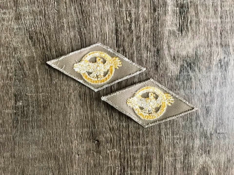 2 WWII Ruptured Duck patches from 1945 dated box Khaki - Image 3 of 4