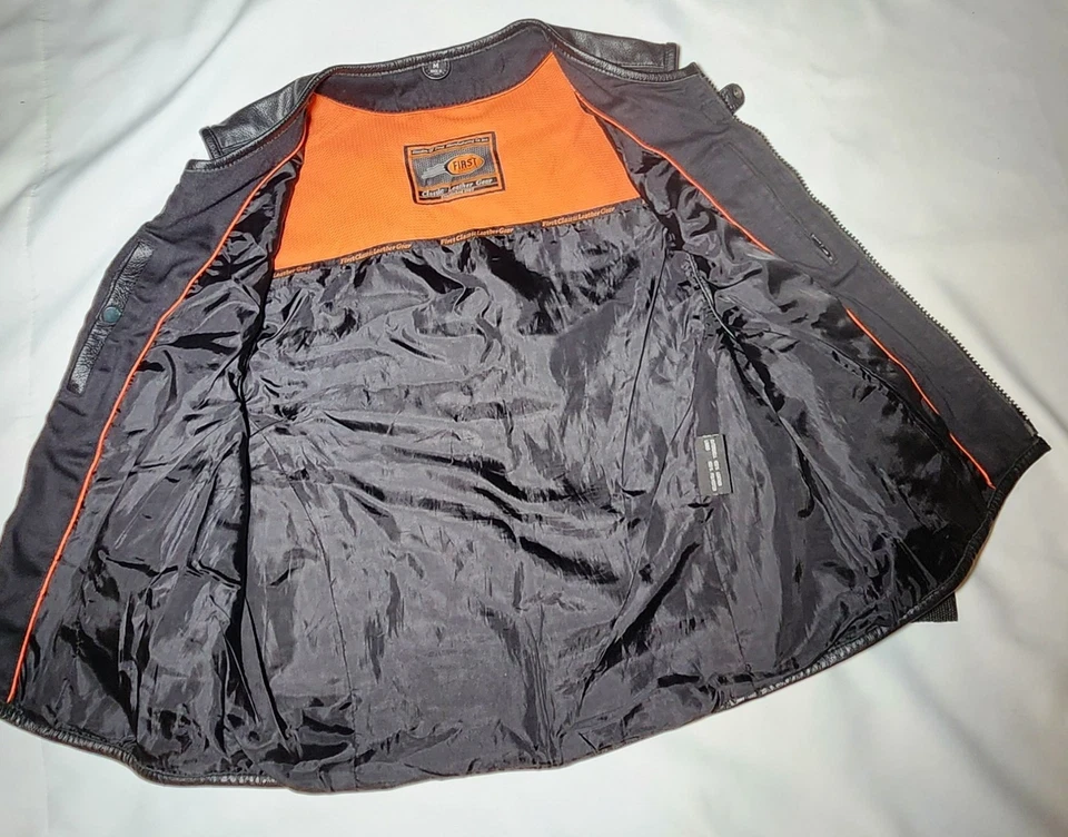 Colete de segurança First Classics couro equipamento motociclista masculino PRETO tamanho MÉDIO - Imagem 4 de 4