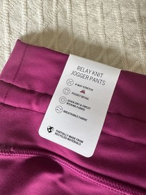 NWT PINK Victoria's Secret Jogger Pants Medium Fuchsia Purple Pink Drawstring