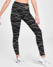 Nike Icon Clash Fast Running Leggings Tight Pant BLACK/GOLD Women CU3333 XL EC