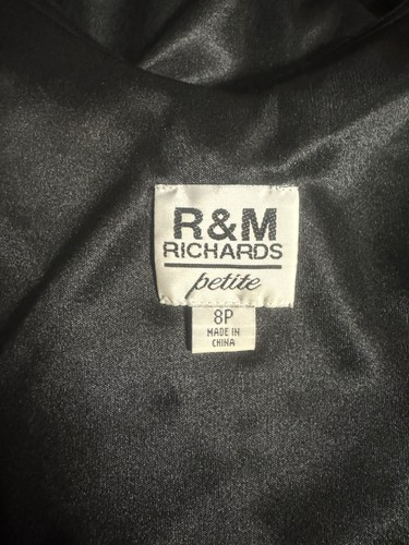 R&M Richards Elegant Black Floral Embroidered & Beaded Dress - Picture 10 of 12