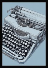 Bold Vintage Typewriter Framed Wall Art Poster Canvas Print Picture thumbnail