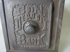 Antique c1903 Cast Iron Coin Deposit Bank, Safe with Lift Handle — photo 2