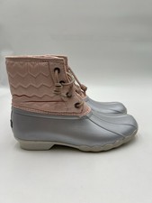 Sperry Saltwater Blush Pink Quilted Duck Boots Size 5