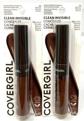 (2) Covergirl Clean Invisible Concealer 0.23 fl oz Each Sealed 185 - Bronze