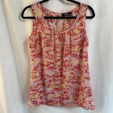 A.N.A Sleeveless Semi-Sheer Multi-Colored Blouse Sz S