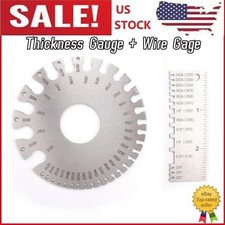 2PCS Sheet Metal Gauge Thickness Gage Wire Gauge Measuring Tool Stainless Steel