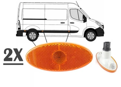 2x Feux de Clignotant Latéraux Renault Master Opel Movano Ambre Neuf - Photo 1/4