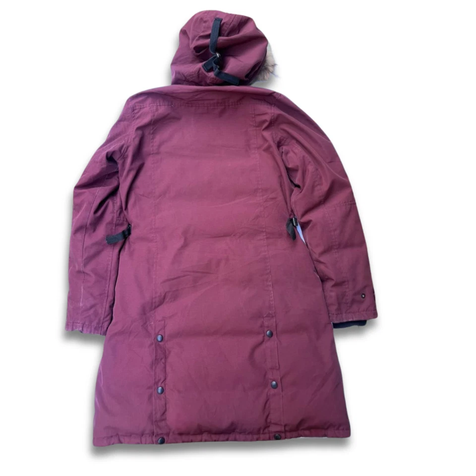 Canada Goose Kensington Parka Women L Burgundy Real Fur Hood - Image 3 of 4