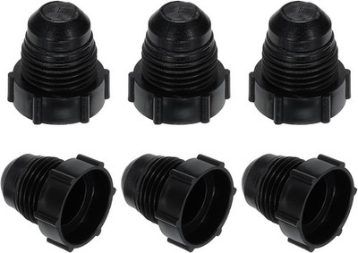 PATIKIL 3/8'' Plastic Threaded Plug, 6 Pack 5/8-18UNF Male 3/8 Inch, Red 