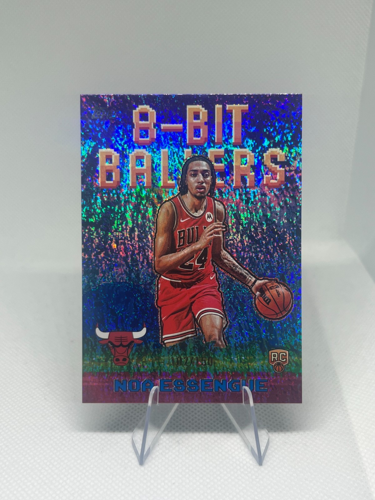 2025-26 Topps NBA - 8-Bit Ballers Noa Essengue Blue Holo Foil /150 #8B-38 (RC)