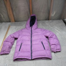 Columbia Jacket Girls Medium 10/12 Purple Omni-Heat Puffers Lake II Hooded READ