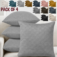 Embroidered Velvet Filled Cushion With Covers Sofa Bed Pillows Set Of 4 Cushions