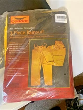 Condor 5T912 3-Piece Rainsuit With Detachable Hood, Pvc, 13.8 Mil Thick,