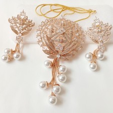 Multi Stone ,Pearl & Cubic Zirconia Pendant -Stud, Wedding Jewelry Gifts For Her