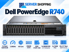 Dell PowerEdge R740 2x Gold 6138 2.00Ghz 40Core 256GB H730P/2GB 5x960GB SSD 2.5”