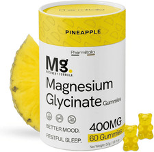 Magnesium Glycinate Gummies 400mg Sleep Gummies for Kids Adults Pineapple Taste