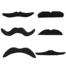 6 Pcs Novelty Party Props Halloween Supplies Self Adhesive Mustaches Fake