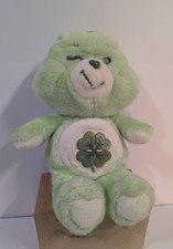 Kenner Care Bears Good Luck Bear Plush 12" Shamrock Green