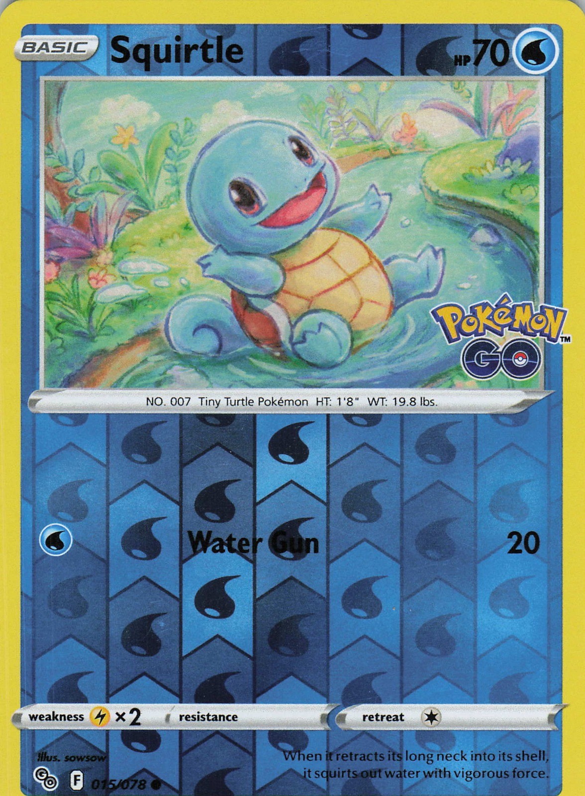 Squirtle Common Pokemon GO 015/078 LP Reverse Holo