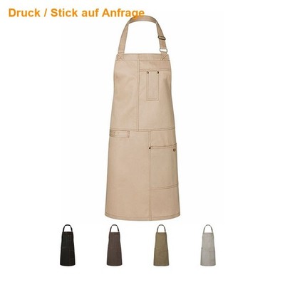 Karlowsky Latzschürze Urban Casual-Style Baumwolle Schürze mit Tasche 68 x 80cm