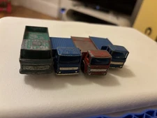 4 x Vintage Matchbox Leyland Pipe, Mercedes and Site truck  