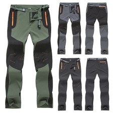 UK Men Waterproof Cargo Walking Trousers Rain Fishing Hiking Outdoor Work Pants