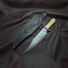 Handmade 17 Inches Bowie Knife Leather Sheath Fixed Blade Hunting Survival Knife
