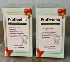 2 Pack ProDentim Oral Probiotic 30 Chewable X 2 Boxes=60 Soft Tablets Exp 10/27