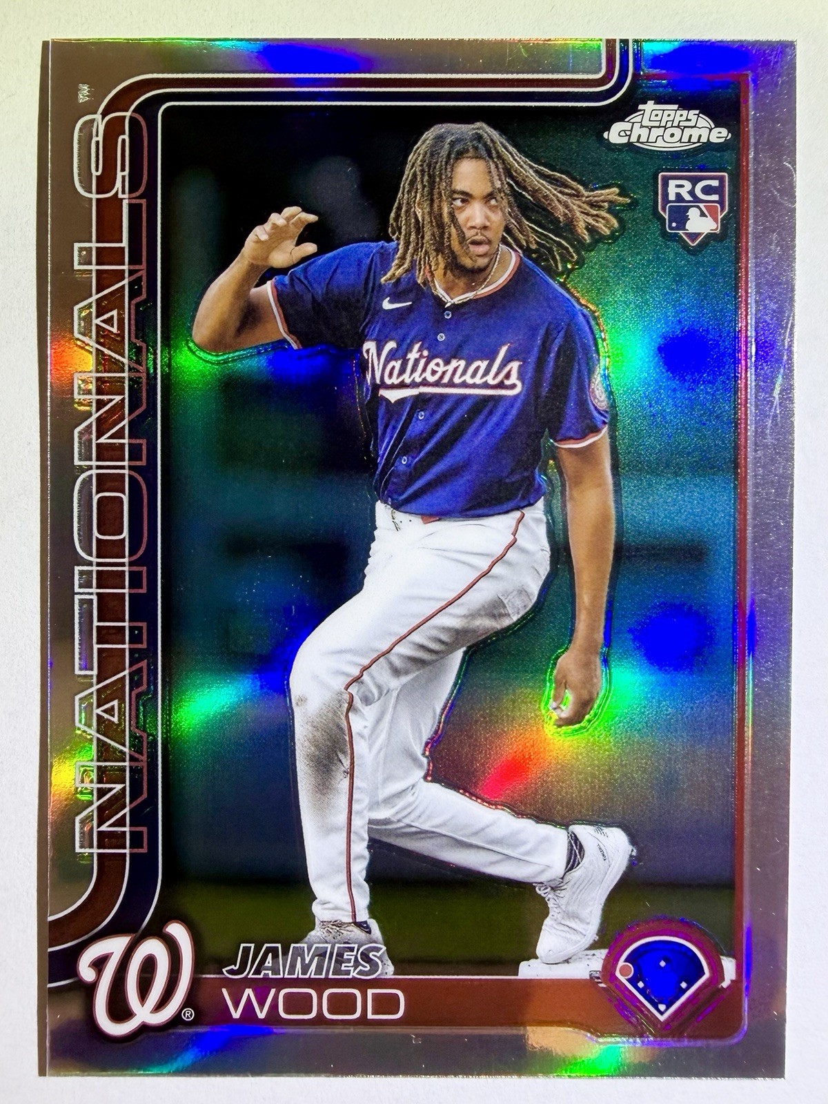 2025 Topps Chrome #132 JAMES WOOD Rookie Image Variation Refractor SP Nationals