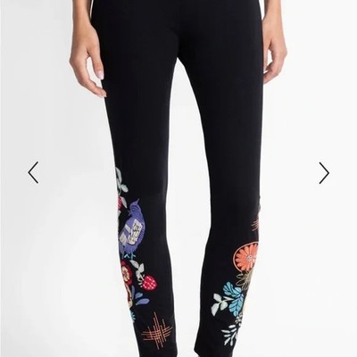 Johnny Was Cora  Floral Embroidery Leggings Pants NWT $115. XS